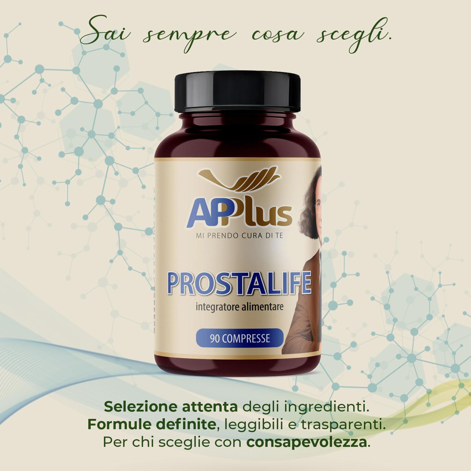AP PLUS Prostalife – Integratore Prostata Uomo per il Benessere Urinario, Serenoa Repens, Ortica, Pygeum Africanum, Beta Sitosteroli | 90 Compresse