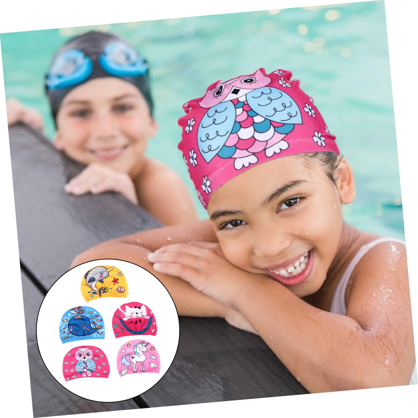TOYANDONA Cuffia Da Nuoto Per Bassaggio Di Cuffia Per Le Orecchie Neoprene Cappelli Swim Capp Per Lunghi Per Il Nuoto Piscina Per Poliestere