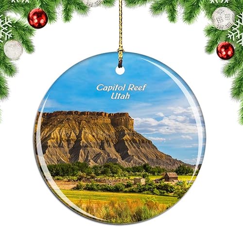 Weekino Capitol Reef National Park Utah USA - Adorno de árbol de Navidad para decoración de árbol de Navidad colgante, decoración de recuerdo de
