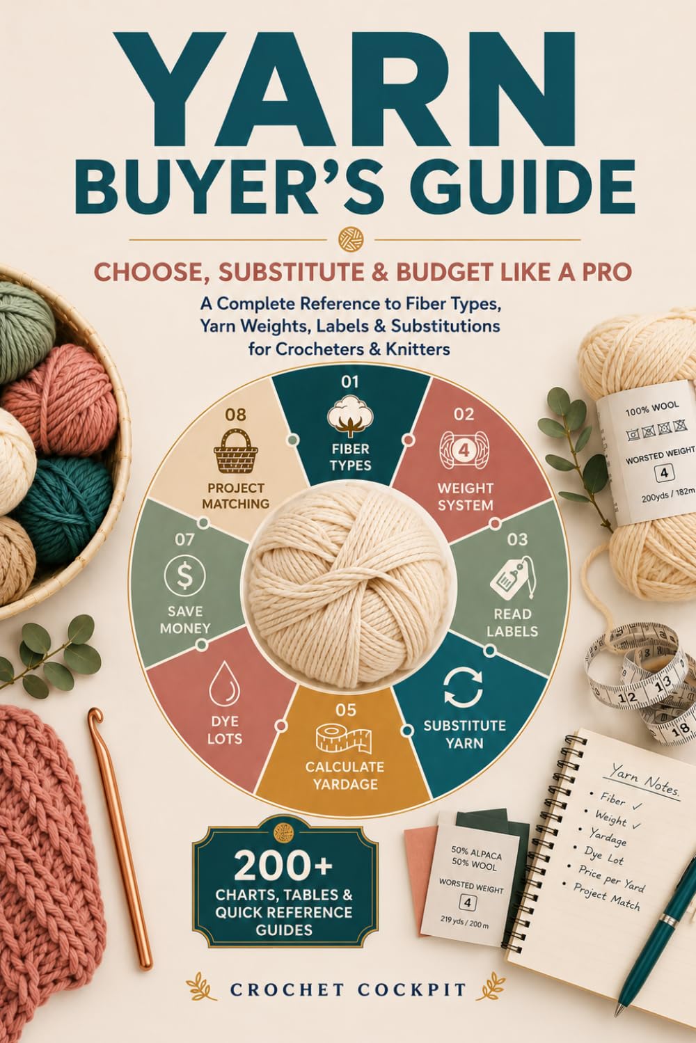 Yarn Buyer's Guide: Choose, Substitute & Budget Like a Pro — A Complete Reference to Fiber Types, Yarn Weights, Labels & Substitutions for Crocheters & Knitters