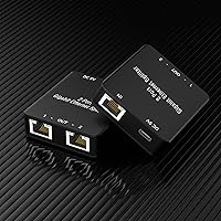 Vista 6 de RJ45 Ethernet Splitter RJ45 Splitter High Speed 1000Mbps Network 1 In 2 Out (2 Devices Networked Simultaneously) RJ45 Ethernet Coupler Splitter for