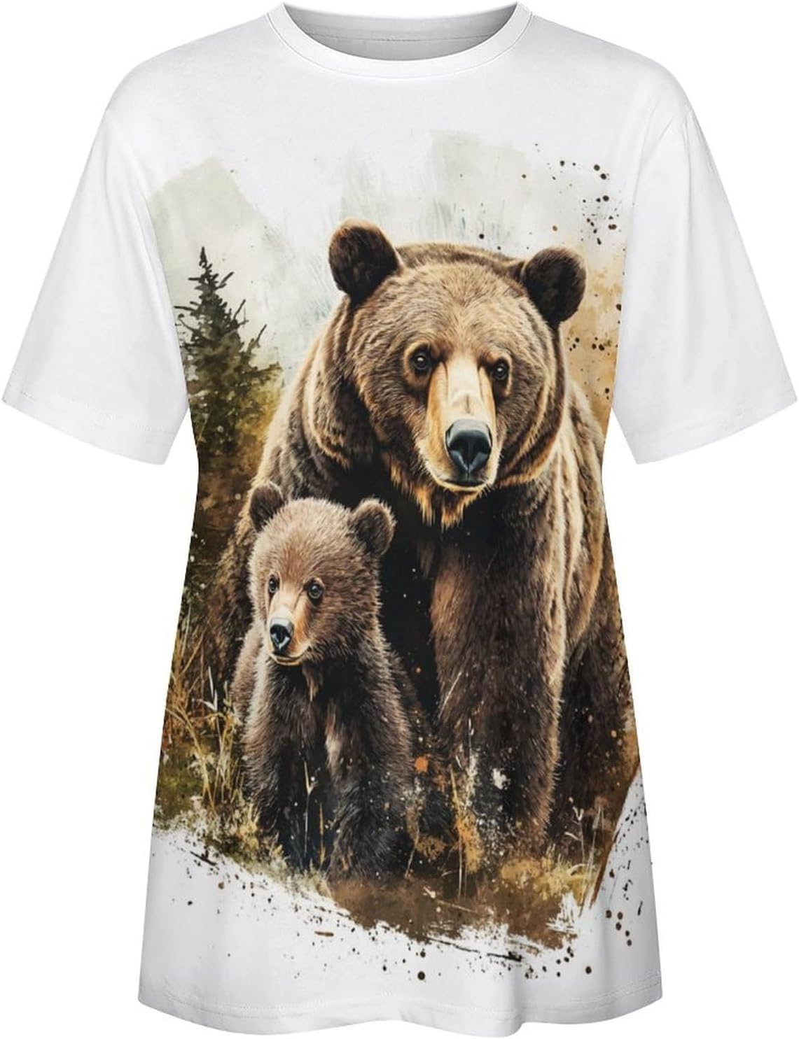 Mothers Day Shirt Animals Print Funny Casual Soft Comfy Short Sleeve Cotton Oversized Mama Daughter Matching Shirts - Image 3