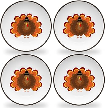 Tiny Expressions Thanksgiving Plates for Kids, Set of 4