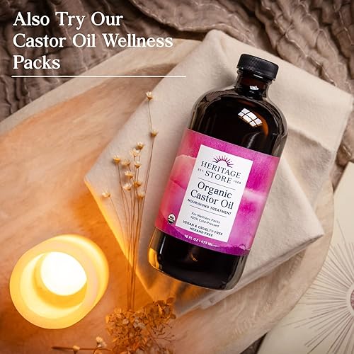 Miniatura 5 de Heritage Store Aceite de ricino orgánico tratamiento nutritivo para el cabello hidratación profunda para un cuidado saludable del cabello cuidado de