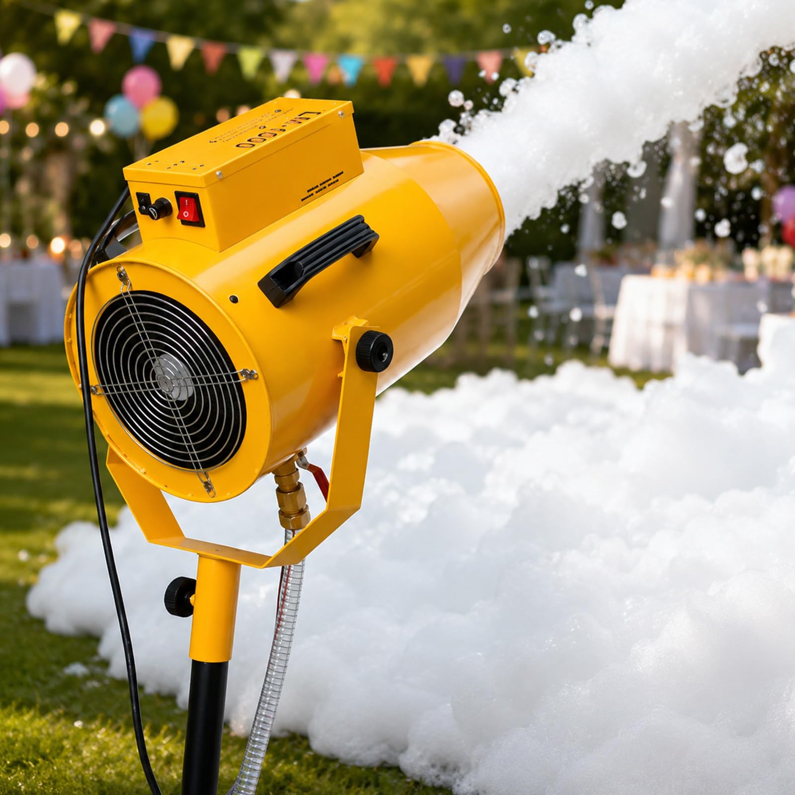 Pealiritansemen Yellow Foam Cannon, Party Foam Machine 1000W With Telescopic Tripod And Water Pump, Thick Foam Spray For Backyard Pool Party, Kindergarten Event And Outdoor Carnival Fun