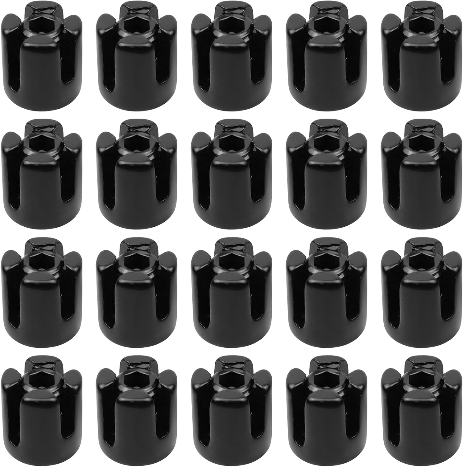20 Pcs Black Cross Cable Clamps, 316 Stainless Steel Cable Clips, No Drilling Required Wire Rope Wall Trellis Kit Fittings, for Steel Wire Nets, Vines and Climbing Plants(Fit 4/25" Cable)