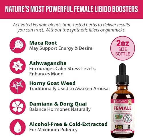 Miniatura 3 de Rejuvica Health Mujer activada - Suplemento avanzado de apoyo para la libido femenina - Entrega de líquidos para una mejor absorción - Maca, hierba