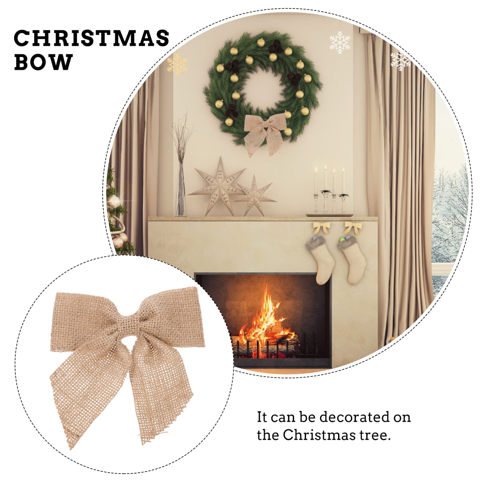 TOPBATHY 5 Set di Decorazioni A Fiocco Fatte A Mano per Natale E Matrimonio Fiocchi in Juta Resistente per Occasioni Festive 5 Pezzi*5