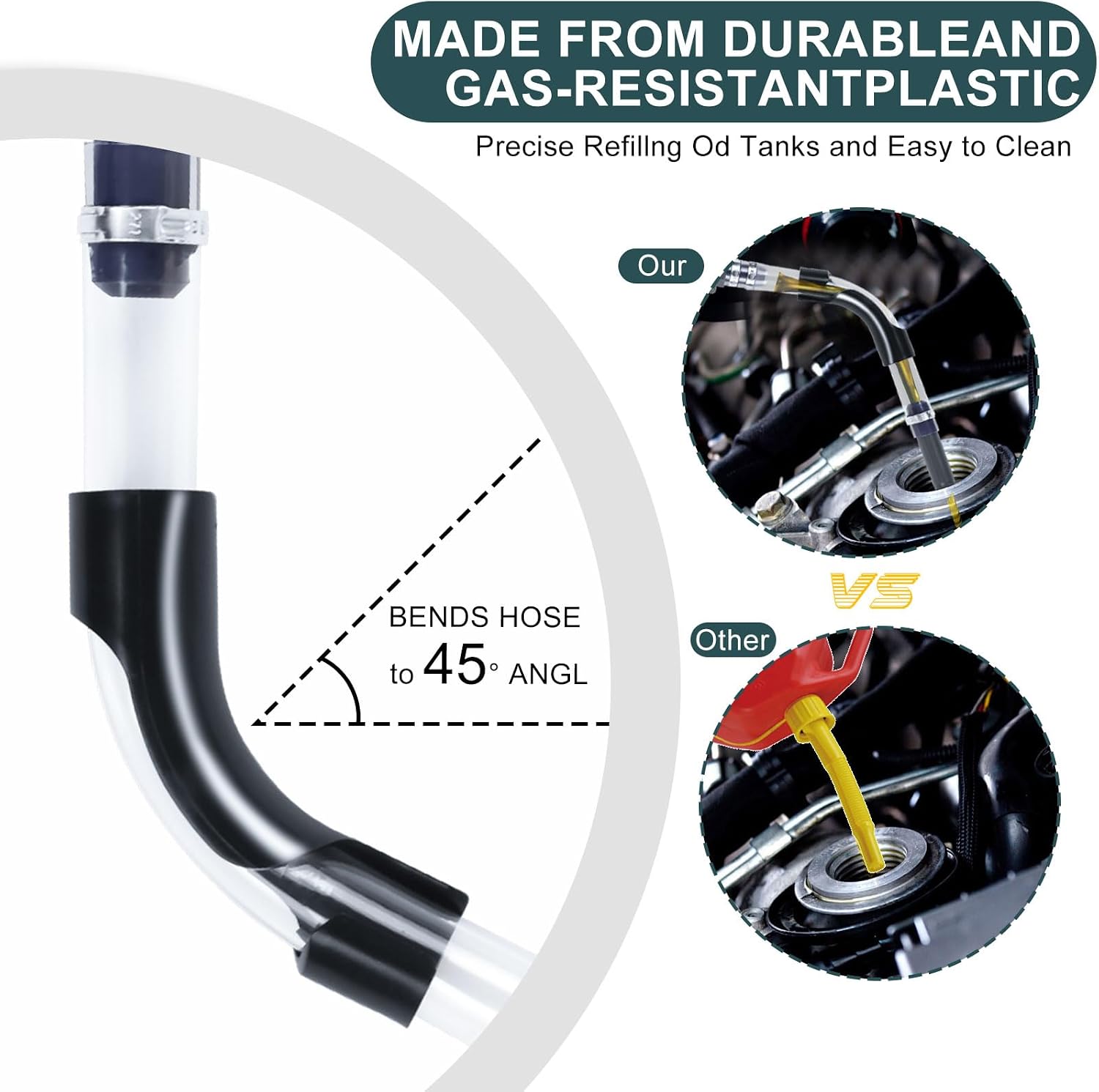 Gas Cans Racing Fuel Jug Hose Kit, fuel Can Spout for 3/5/5.5 Gallon Gas Cans, Upgraded Filter Design (3 Pack)