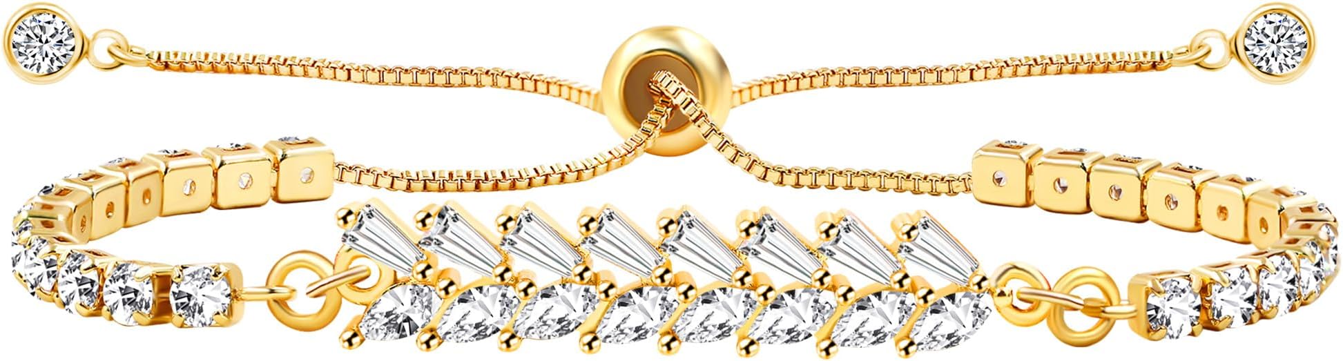 Yongxu Elegant Women's Adjustable Tennis Bracelet with