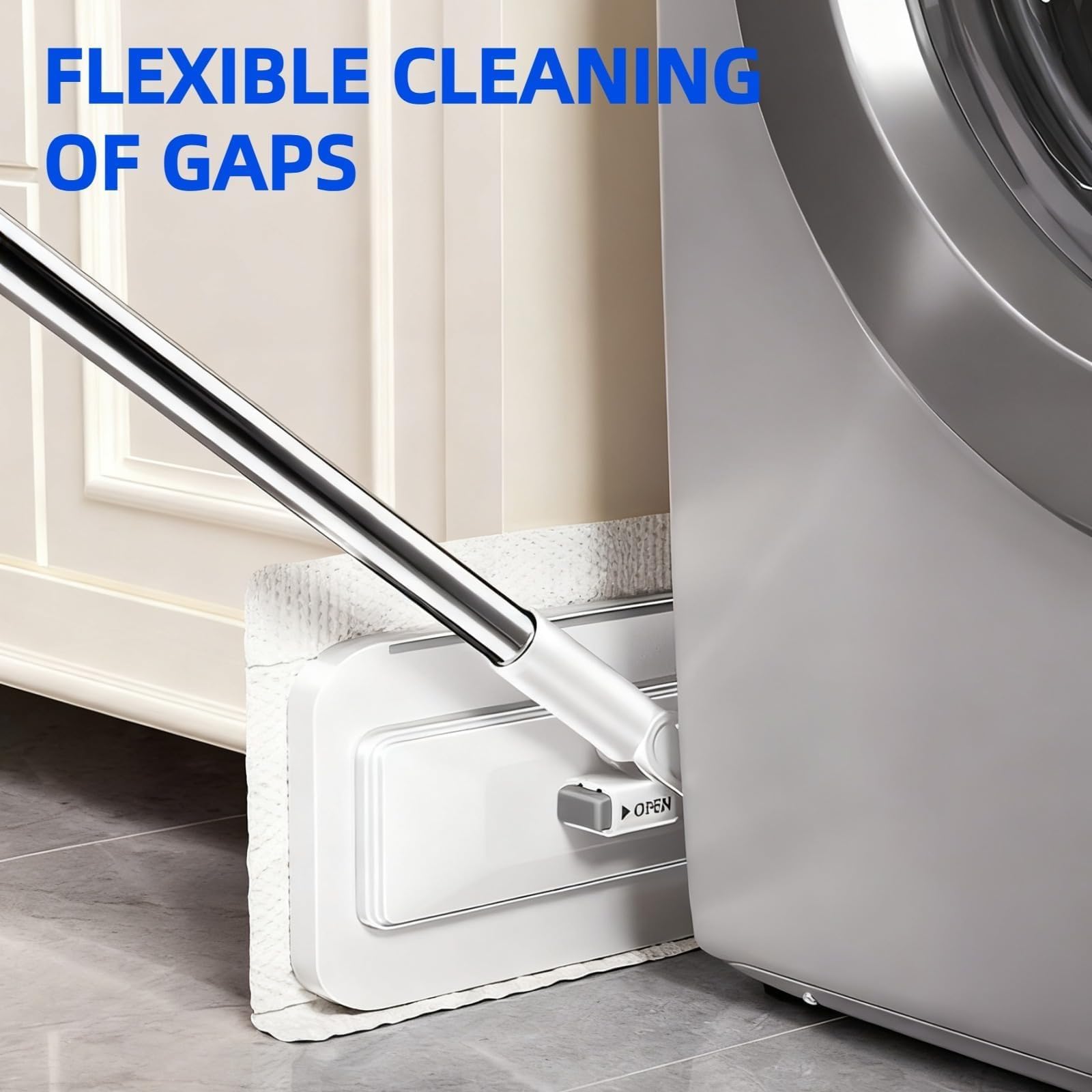 Use Any Old Cloth The Smart Tooth-Grip Mop, Easy Store & Wet Dry Use (135cm#B)