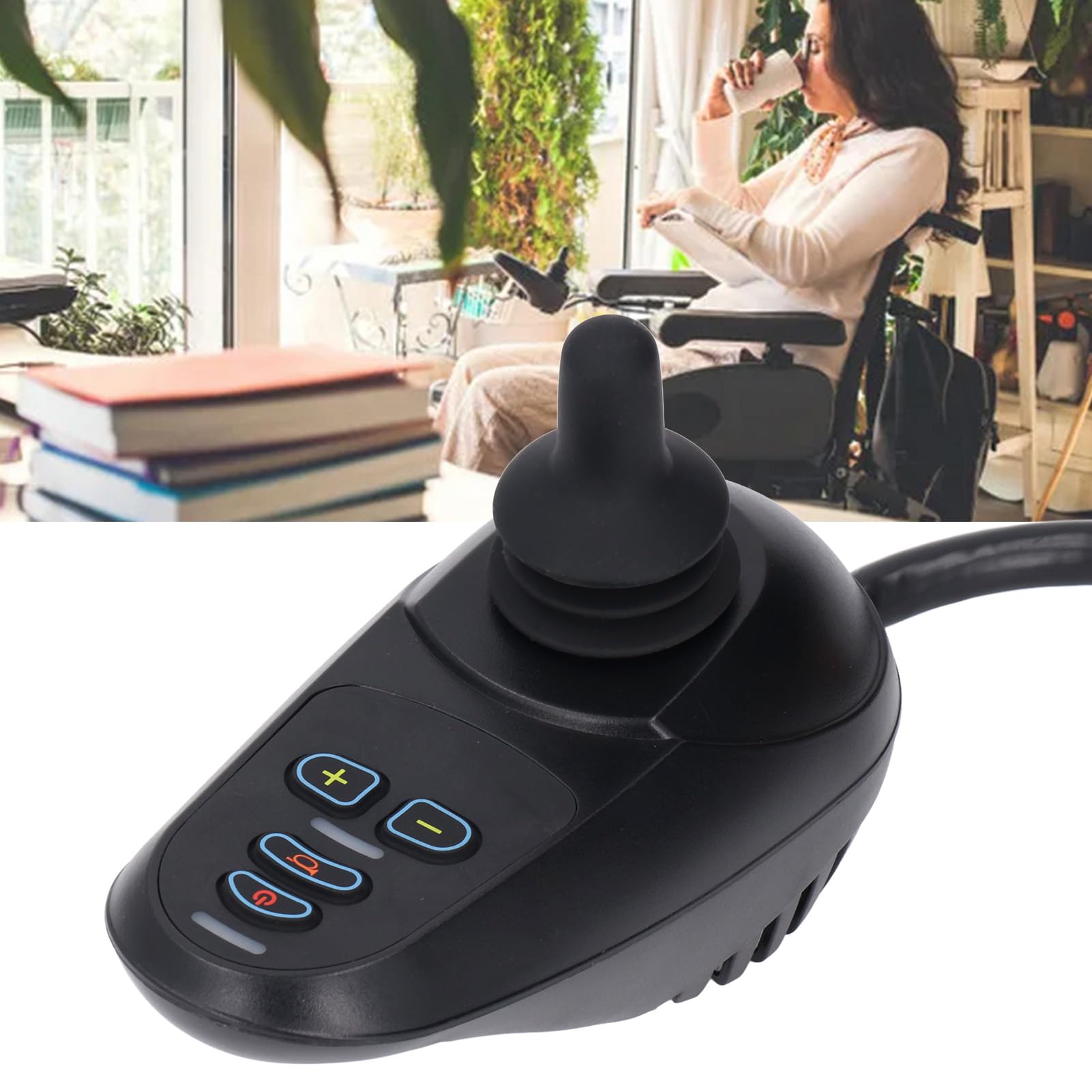 AMONIDA Joystick Do Wózka Inwalidzkiego Elektrycznego DC24V 50A Dla Użytkowników Urządzeń Ruchomych,Oferuje Ochronę Przed Przewyższeniem Prędkości I Zwarciem,Hamulec Elektromagnety