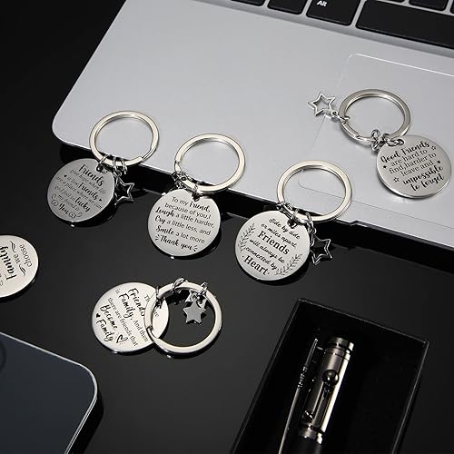 Vista 7 de Cunno 6 llaveros de amistad, llavero inspirador para mejor amigo, llavero de agradecimiento de joyería de amistad