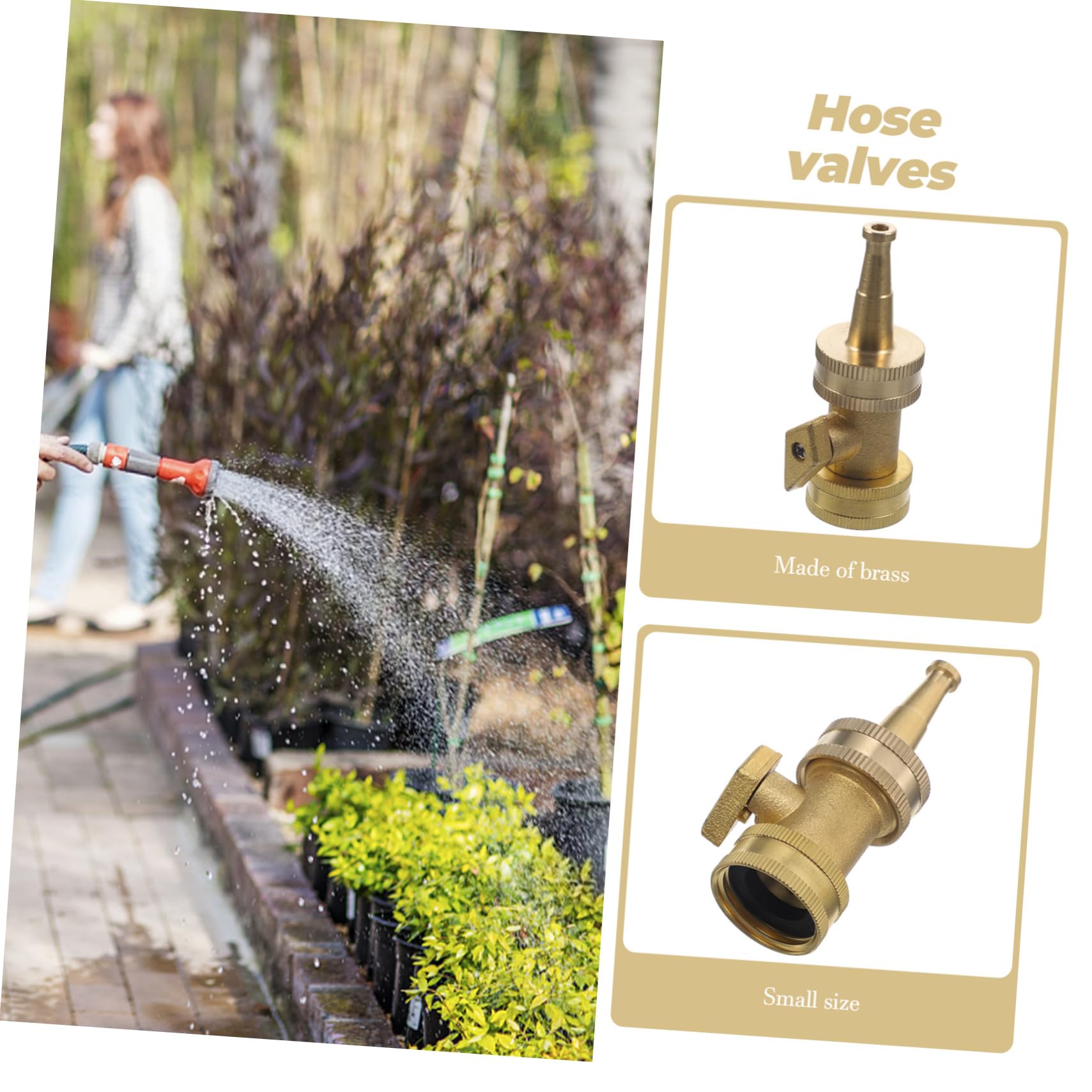 Abaodam 5 Sätze Messingdüse Jet Sprühgerät Gartenschlauch Ventil Wasserventile Gartenschlauchabschaltventil Sprinklerventile Gartendüse Ventile schließen Absperrventile Golden