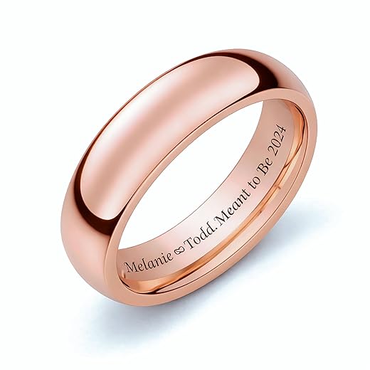 Custom Engraved Rose Gold Tungsten Ring
