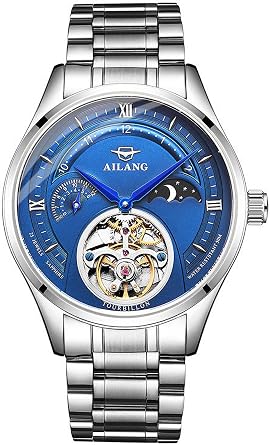 Mens Wrist Watch Automatic Mechanical Moon Phase Men Watch Ailang Watch, style2, Bracelet Type