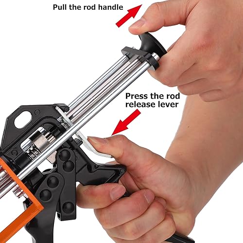 Miniatura 5 de DAFEIKE Pistola epoxi de 13.5 fl oz, pistola de calafateo de doble componente, manual de doble cartucho, aplicador adhesivo para unión de panel para