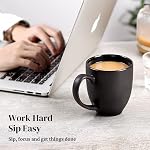 DOWAN Coffee Ensemble de tasses, 16 OZ Mug de café Ensemble de 6, Mugs de café avec grandes poignées pour les hommes, femmes, mug en céramique pour le thé café cacao, facile à nettoyer & Attendez, pour le café du matin, Anniversaire, Fête