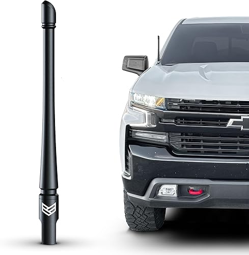 RONIN FACTORY - Antena corta Chevy Silverado y GMC Sierra Denali con diseño antirrobo de 8 pulgadas se adapta a todos los años y modelos de