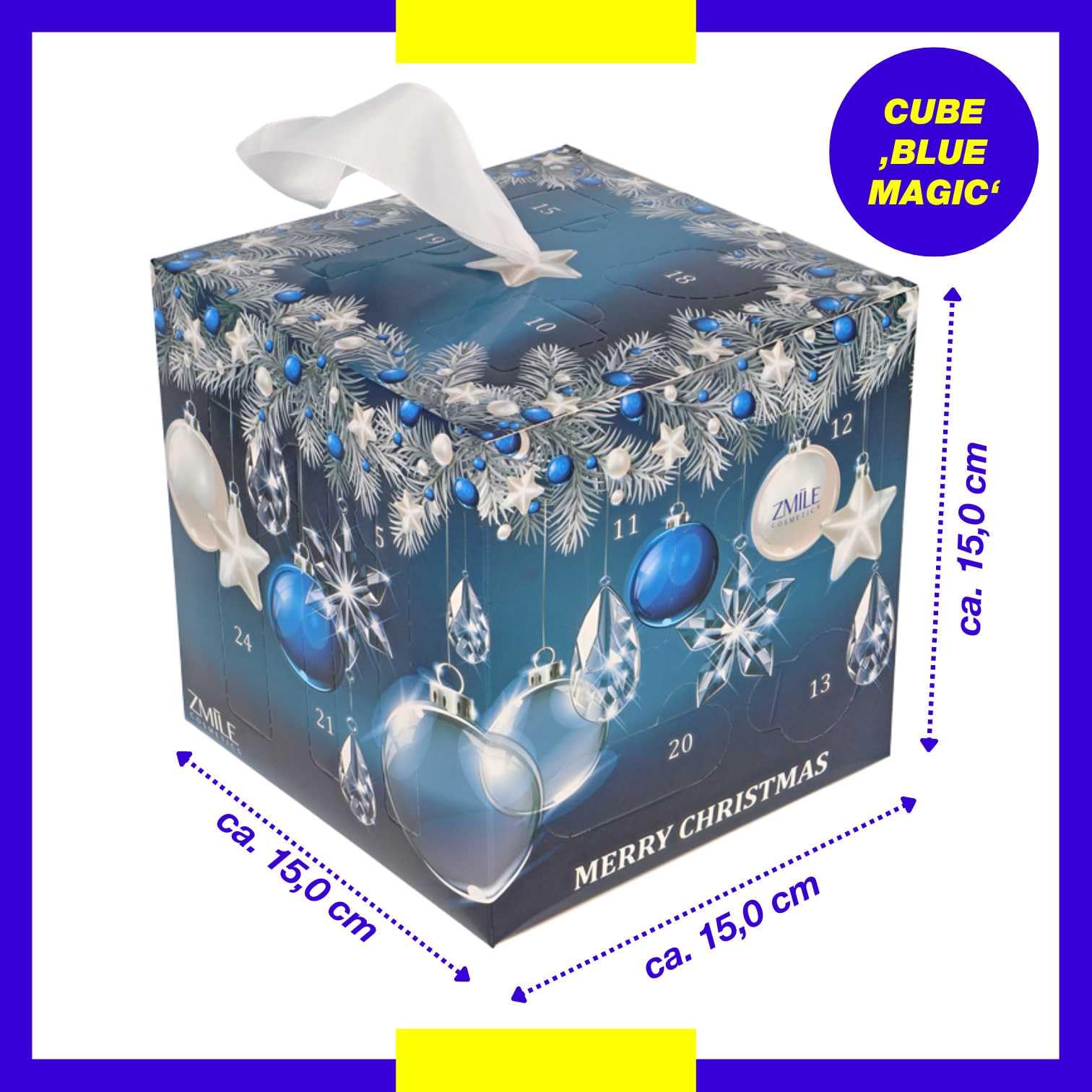 ZMILE COSMETICS Beauty kalendarz adwentowy "Blue Magic" – 24 niespodzianki do makijażu i stylizacji w modnym kalendarzu adwentowym z wegańskimi kosmetykami