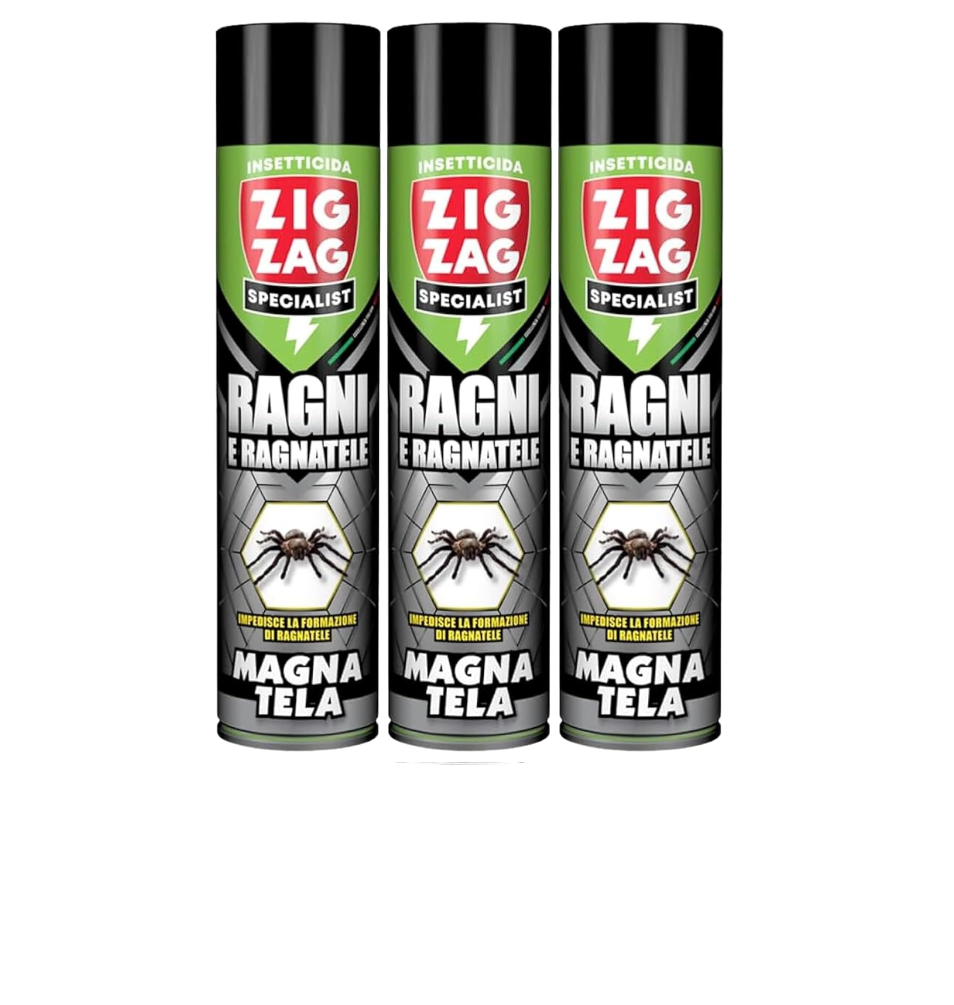 3 PEZZI Zig Zag Magnatela Maxi Formato da 600ml - Insetticida Ragni con Azione Residuale, Efficacia Immediata, Protezione Elevata, Facile Utilizzo,Evita la formazione di ragnatele.Made in Italy