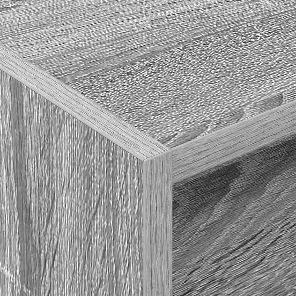Armadio per dischi in vinile con 6 ripiani, scaffale per LP in legno, divisorio e portariviste per soggiorno, stabile, grigio sonoma, 78,5 x 35 x 45 cm