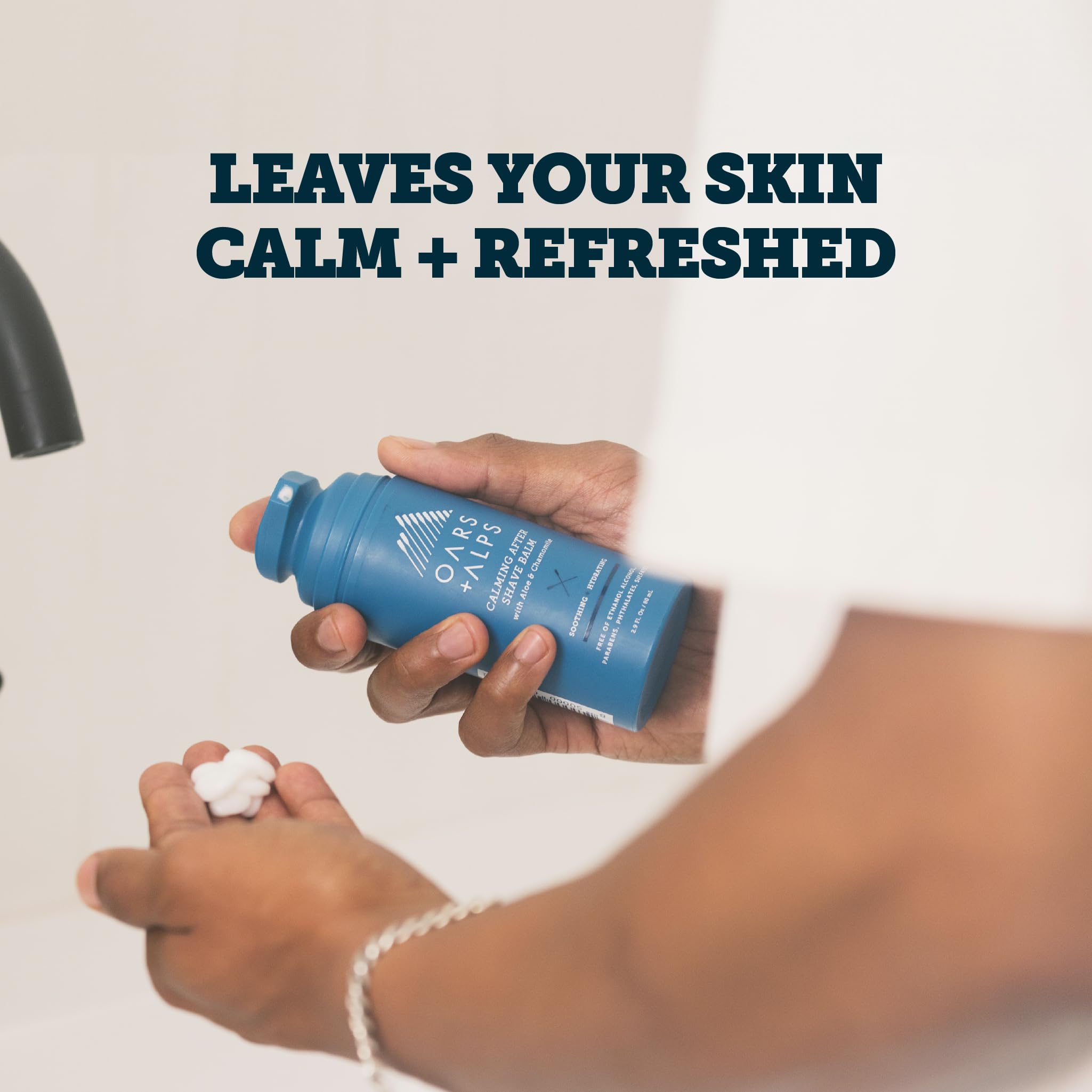 Oars + Alps Calming After Shave Balm and Lotion for Men, Dermatologist Tested and Infused with Aloe and Chamomile, TSA Friendly, 2.9 Fl Oz