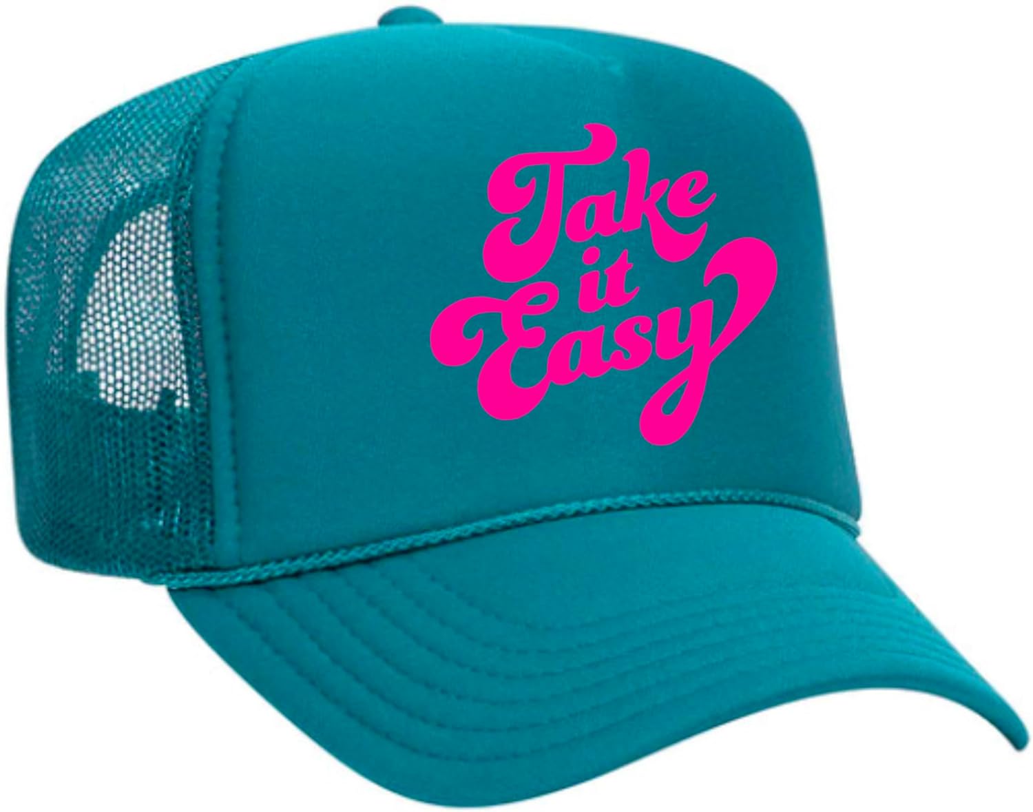 FitCrush Lifestyle TAKE IT Easy Neon Trucker Hat