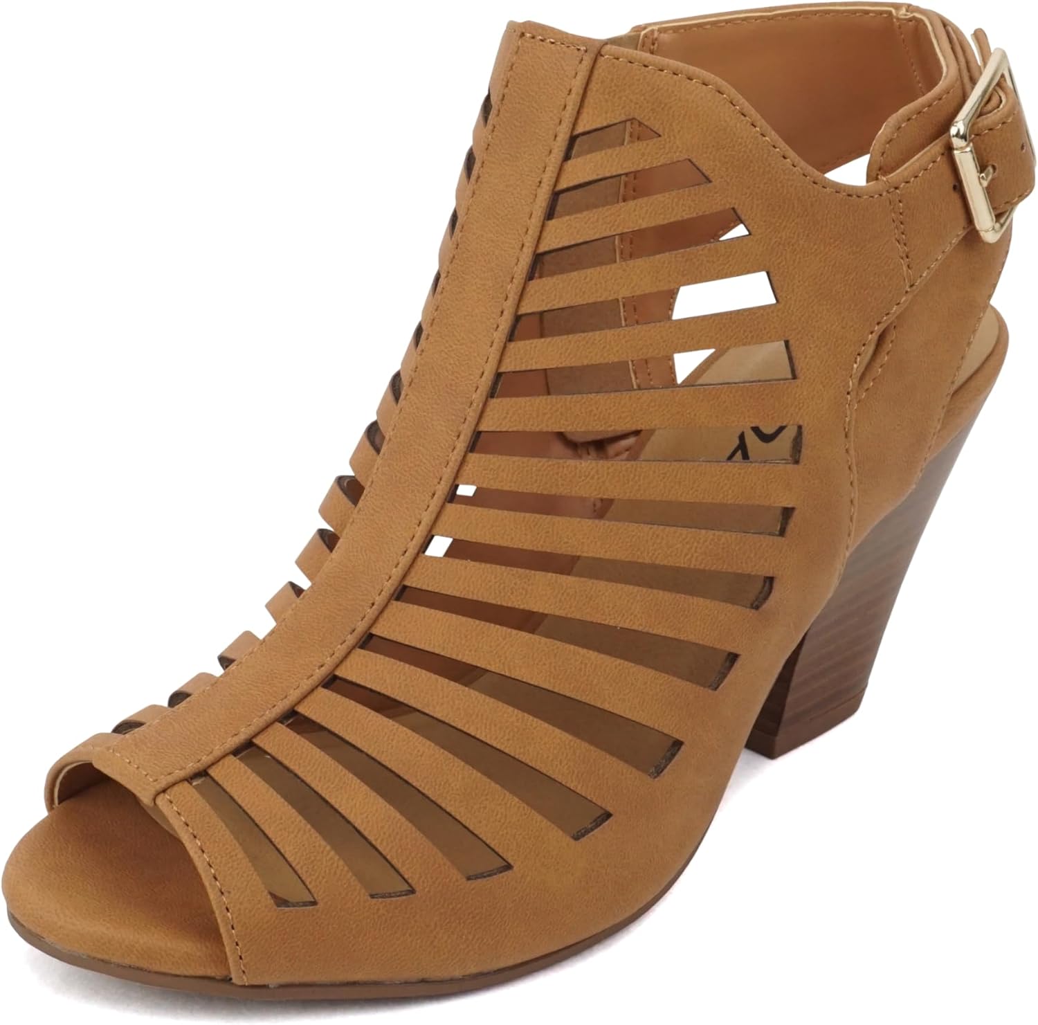 Soda Shaky ~ Women Open Toe High Cone Heel Gladiator Sandal with Adjustable Ankle Strap - Image 2