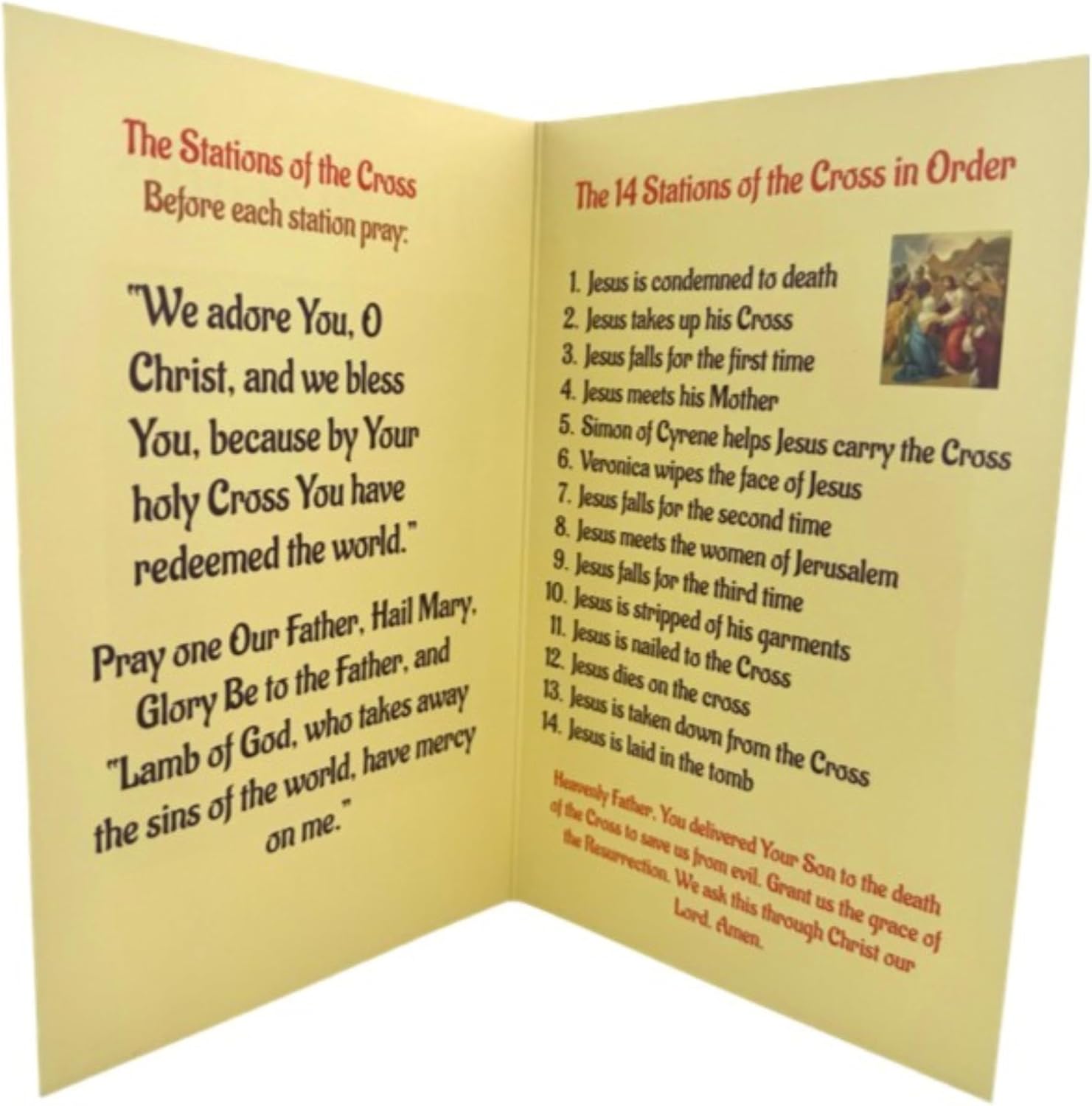 Westmon Works Stations of the Cross Rosary Set – Wooden Bead Rosary with Crucifix & Made in USA Prayer Guide – Catholic Lenten Devotional Gift