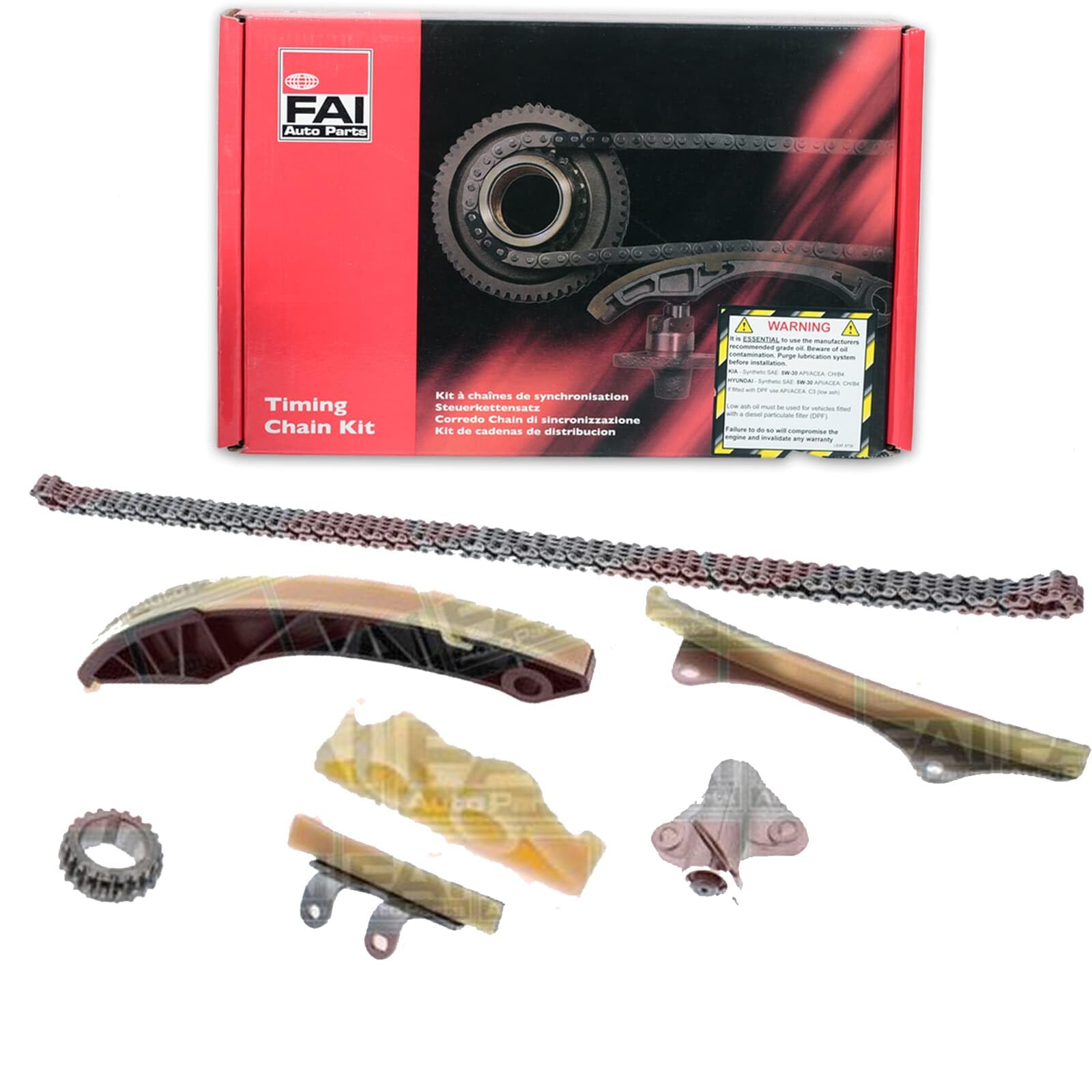FAI AutoParts Steuerkettensatz TCK261NG | Kompatibel mit: HYUNDAI i10 I, i10 II, i10 II Stufenheck, i20 I, i20 II, i20 II Coupe, i20 II Hatchback Van, KIA PICANTO II