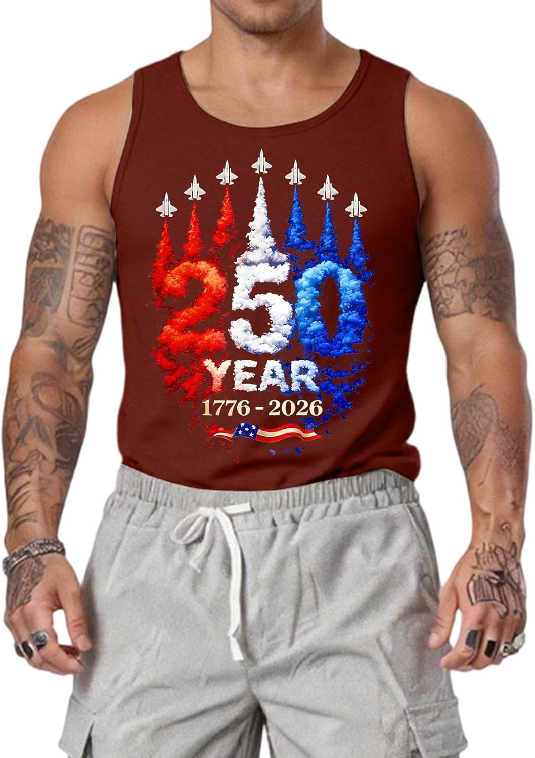 American Flag Tank Tops for Men 4Th of July Shirts Summer Sleeveless Muscle Tee Casual Gym Workout Patriotic Top