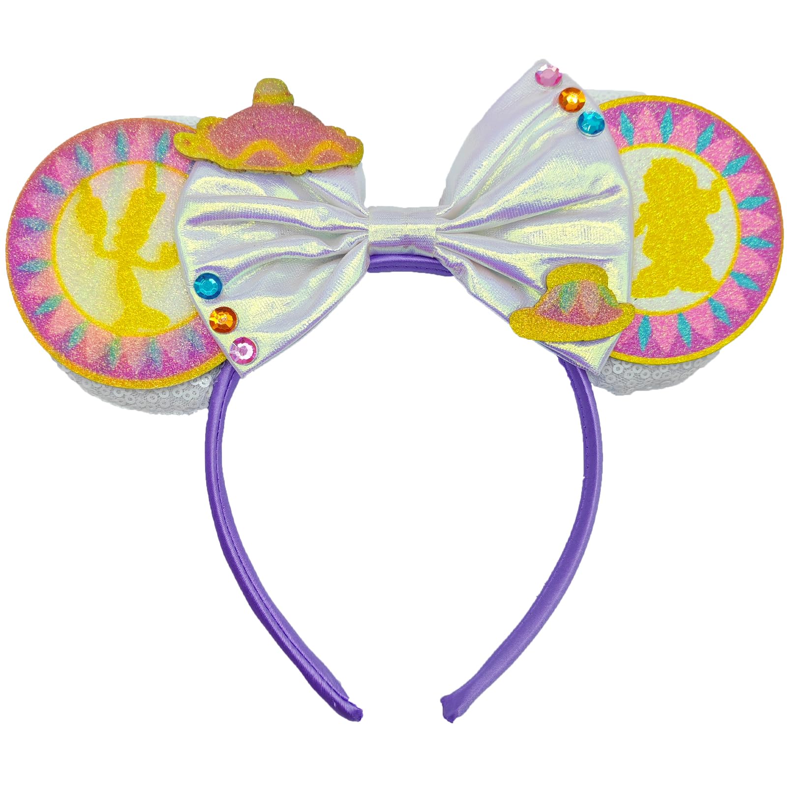 ZHENNAN Hairband, Glitter Bell Magic Furniture Ears Headband, Cute Cartoon Themed Events Birthday Party Decorations Hair Accessories for Women