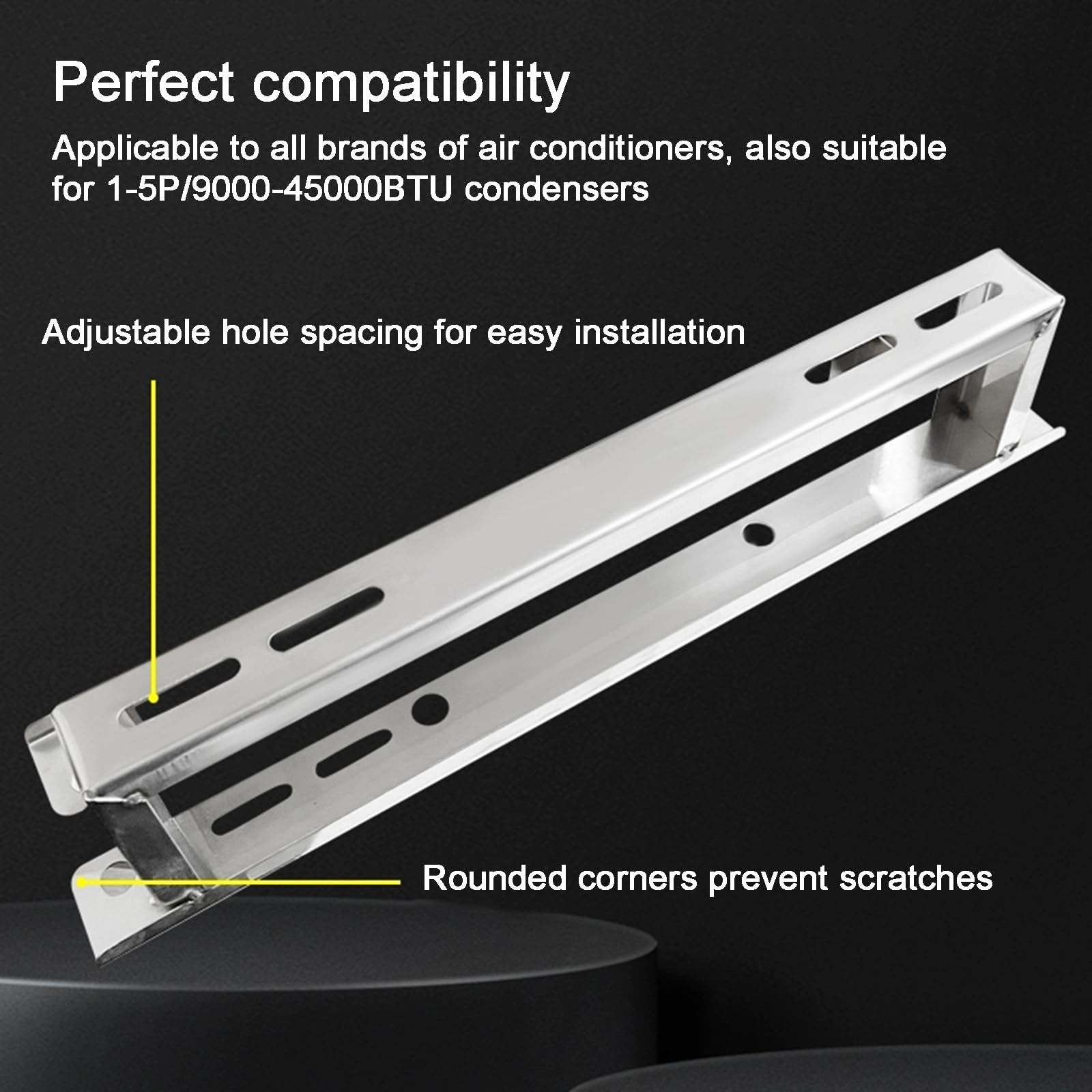 Staffe Condizionatore Esterno, Supporto da Terra per Condizionatori Mini Split, Base In Acciaio Inox per Condizionatori da 1 a 5 Unità, Portata 200 Kg(50cm/20in)