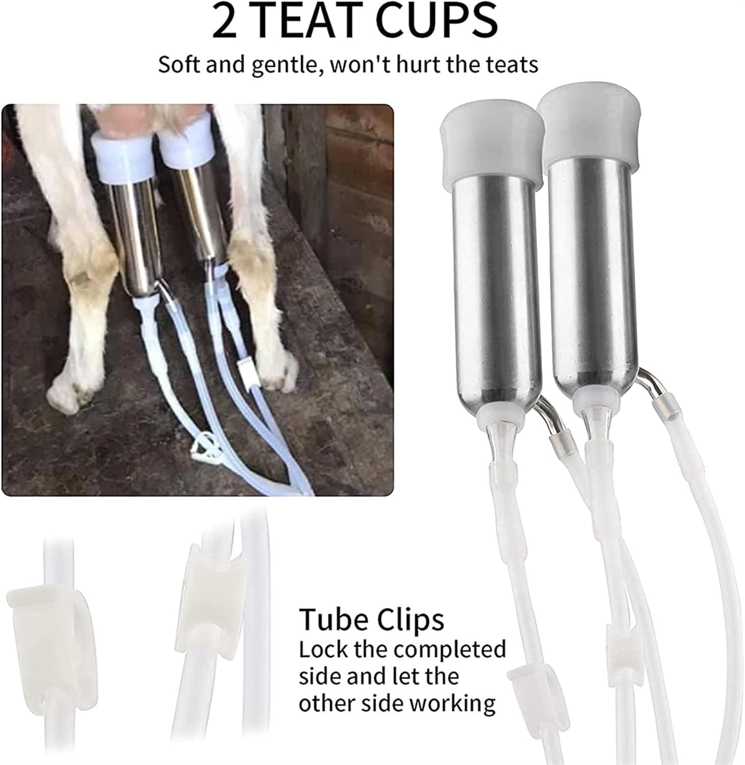 Electric Milk Pump, Electric Milking Machine, Equipped with A 7-Liter Bottle Device, for Portable Electric Vacuum Pumps for Cow, Cow, Sheep, and Goat Milk