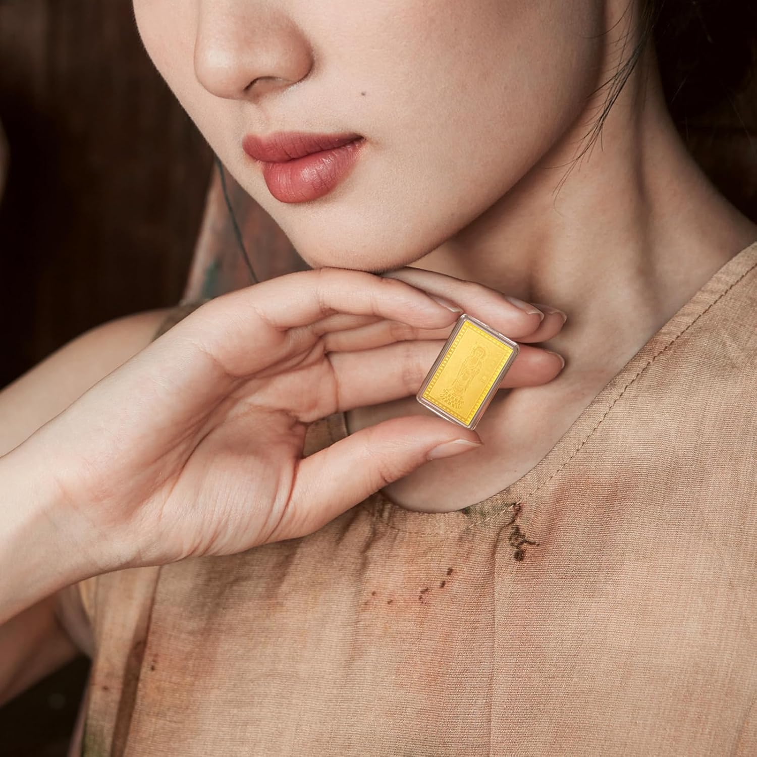 ZHOU LIU FU 999.9 24K Solid Gold Buddha Lucky Gifts Fine Jewelry Pendant Feng Shui Charm Chinese Buddhist Pure Gold Gift for Women Men 90863D