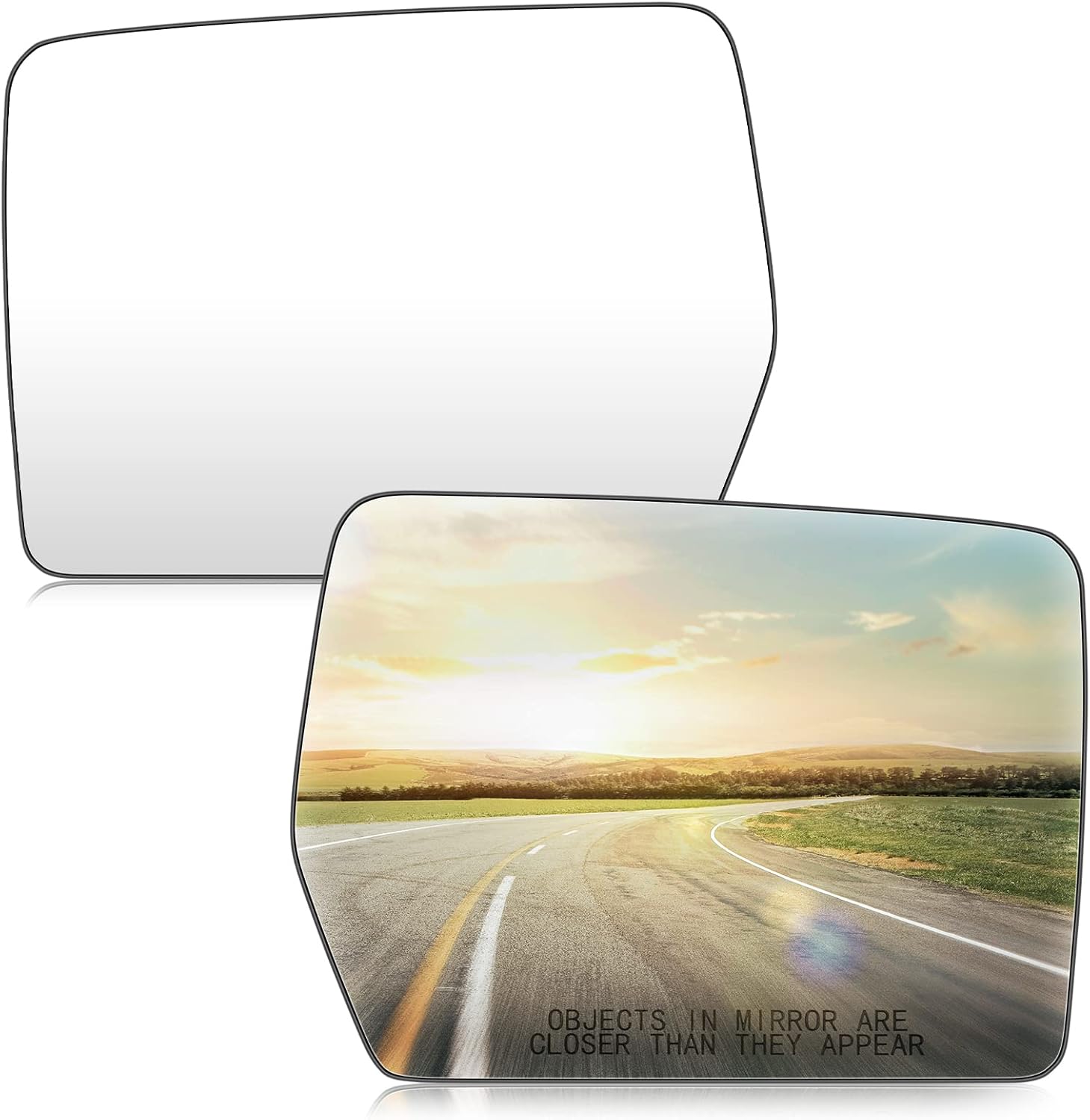 Left & Right Side Power Heated Convex Mirror Glass Fits for 2004-2014 Ford F-150 With Rear Holder Replacement for 4L3Z-17K707-DB 4L3Z-17K707-DA 1 Pair