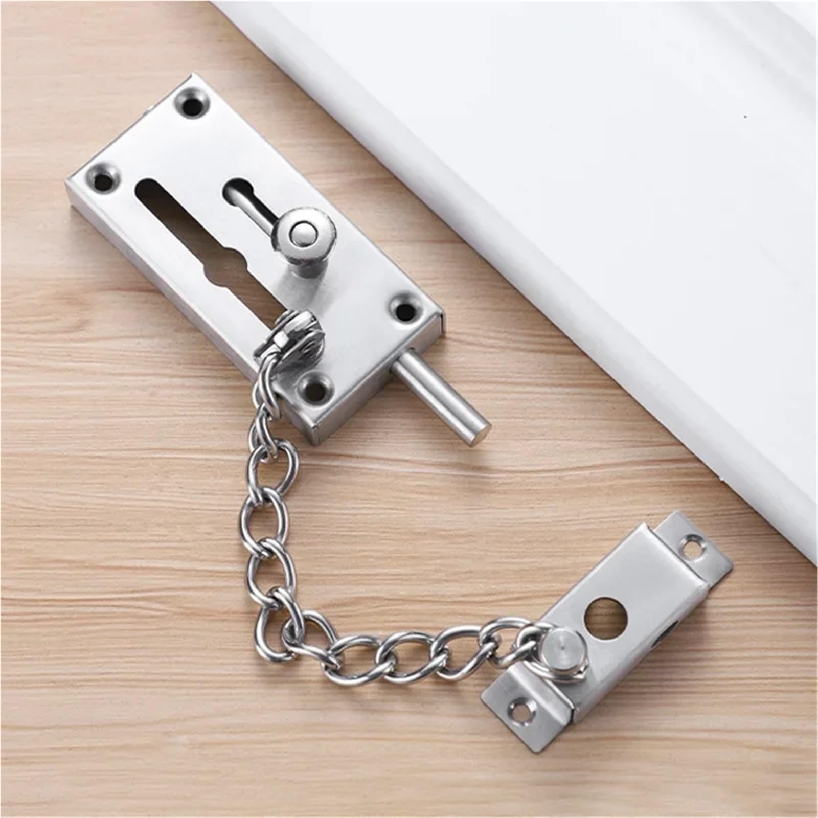 Lot de 8 chaînes de sécurité pour porte intérieure, barre de porte, barre de porte, chaîne de sécurité en acier inoxydable pour chambre à coucher, hôtel