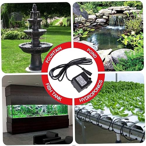 Miniatura 3 de Bomba de fuente de agua solar 4.9-6.6 ft DC 6-12V 5W Bomba sumergible impermeable de bajo ruido Mini para característica de agua acuario tanque de