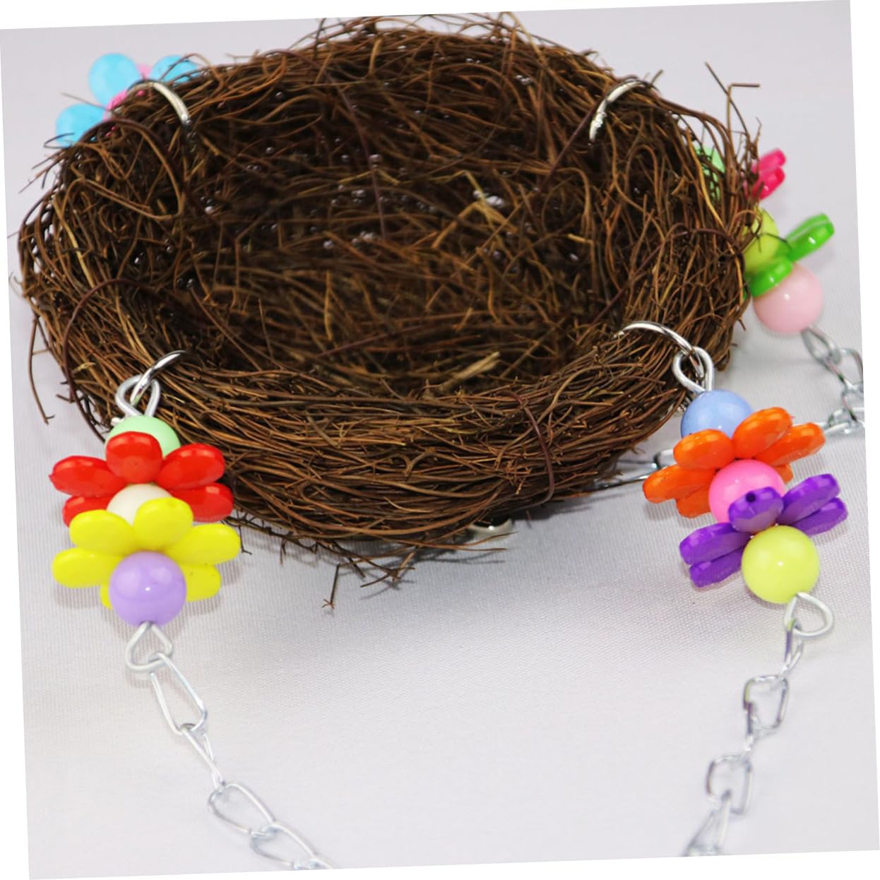 2 Piezas Columpio de pájaro Juguete cacatúa pequeños Productos para Mascotas de Madera Columpio de Loro de Moda Columpio de ratán Rota el Columpio Suministros para Aves Bambú