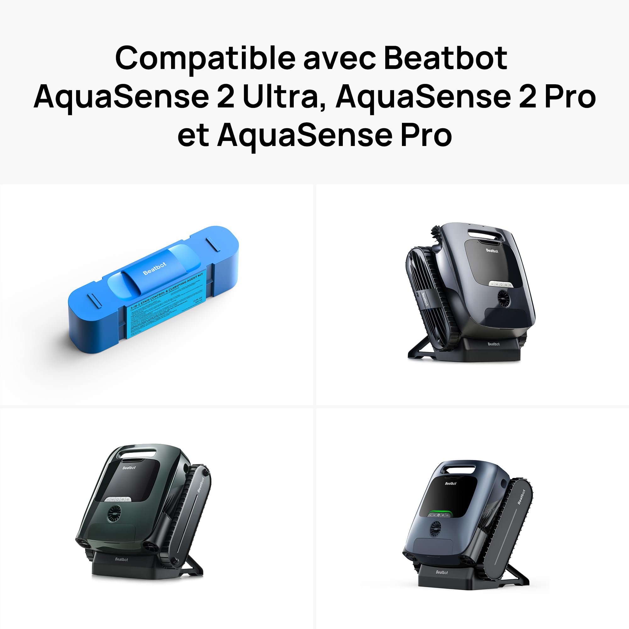 Beatbot Kit Clarifiant 2 Pièces, Compatible avec AquaSense 2 Ultra, AquaSense 2 Pro, AquaSense Pro et iSkim Ultra