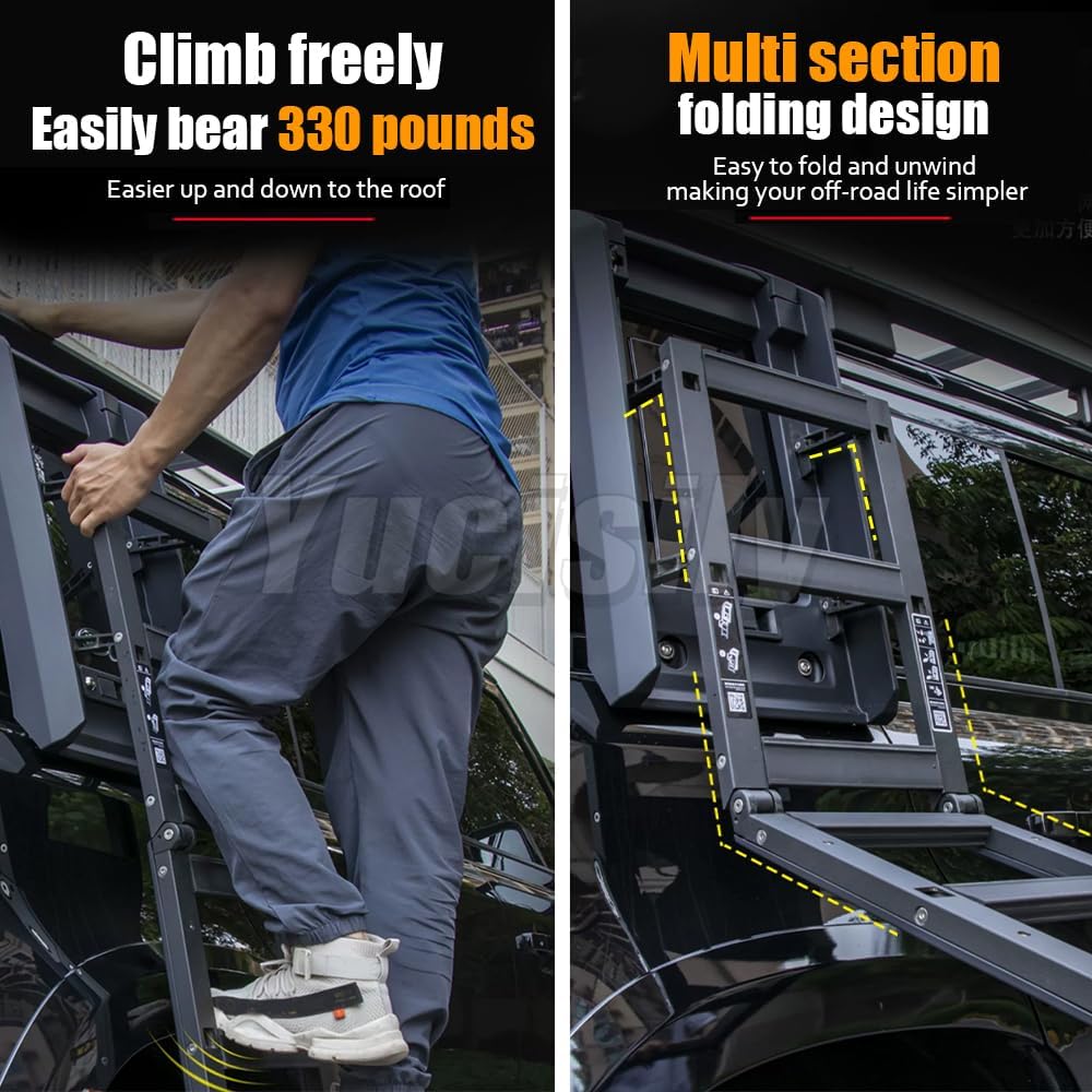 Carpathian Grey Side Ladder Roof Step fit for Land Rover Defender 110 90 130 2020-2026