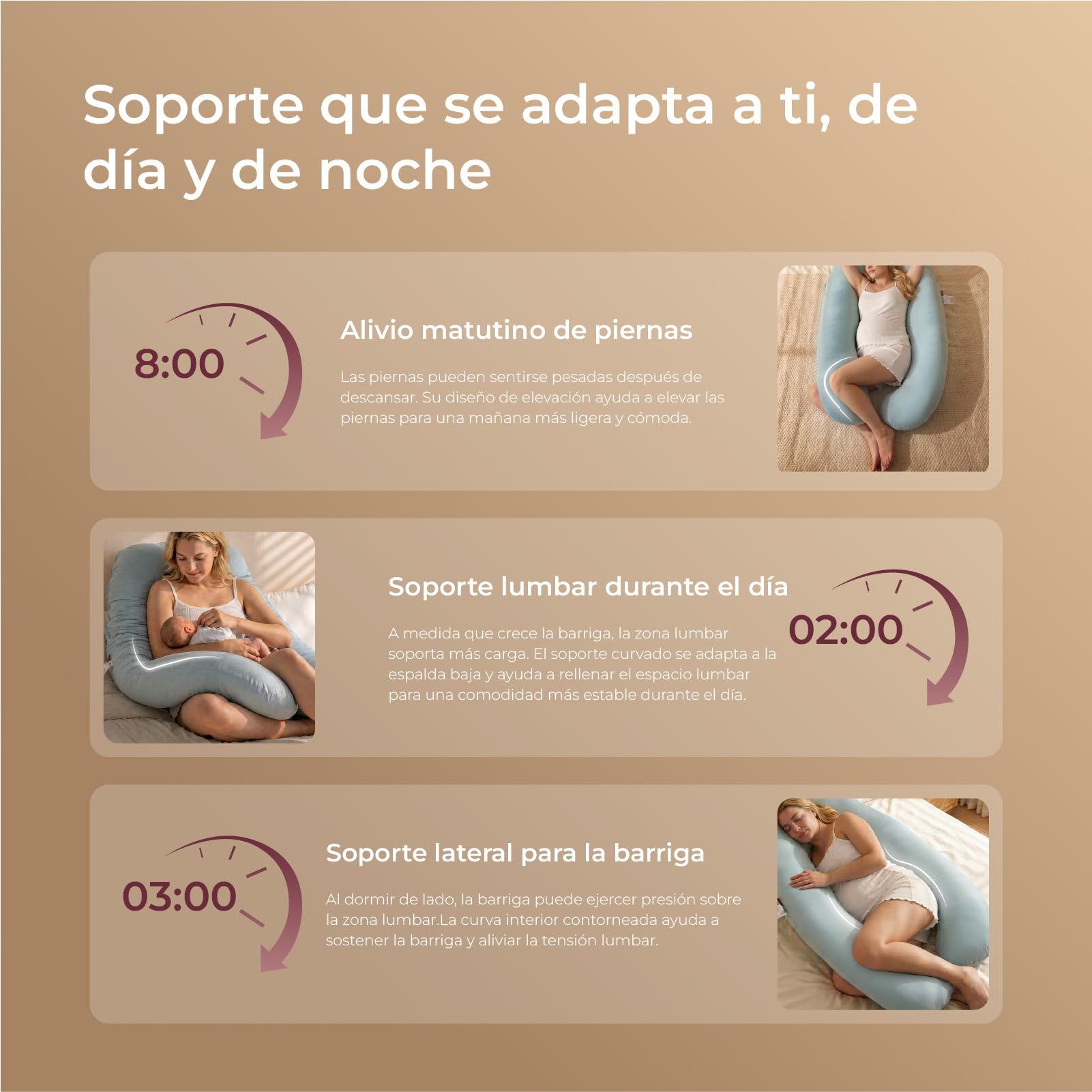 momcozy Almohada Embarazada U 130 cm – Espuma Viscoelástica y Terciopelo Cristal | Almohada para dormir de lado, funda de refrigeración, extraíble y lavable, ahorra espacio, 130 cm, certificado OEKO-TEX