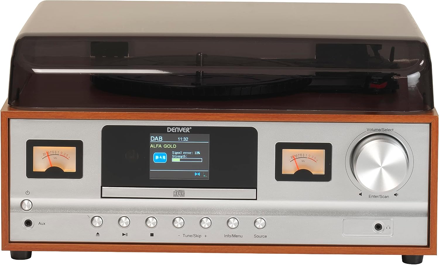 Front panel of Denver Retro Music System