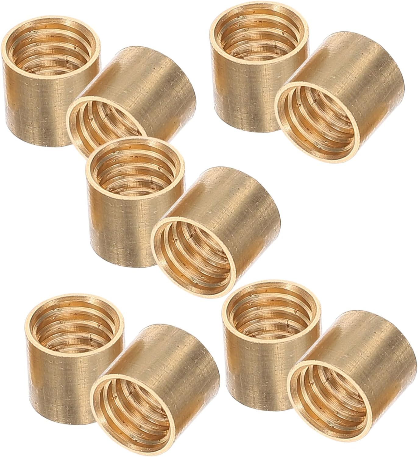WOONEKY Brass Billiard Cue Ferrules 10pcs Replacement Set for Pool Cue Tips Sturdy and Easy to Install for Billiard Players