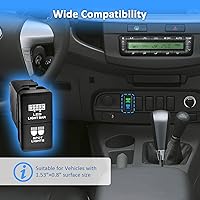 Vista 4 de Wsays Interruptor de botón doble con luz de fondo LED para barra de luces y luces puntuales de 12 V, interruptor de botón de doble luz de fondo