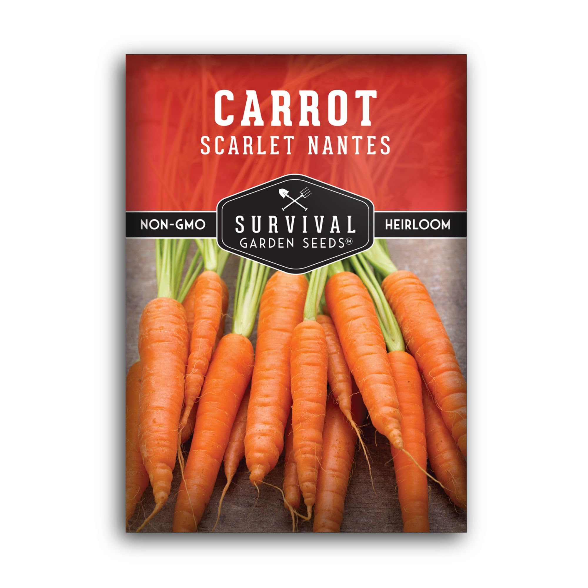 Scarlet Nantes Carrot Seeds for Planting – Sweet, Tender Heirloom Nantes Variety with High Yields of Carrots – Non-GMO, Open-Pollinated – Survival