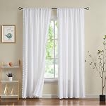 Rideaux de velours blanc pour chambre à coucher Panneaux de fenêtre de rideau pour les enfants Filles Chambre Décor 95inches Longueur Luxe Soft Room Darkening Rideau Draps pour chambre de nourrice, Rod Pocket, 2pcs