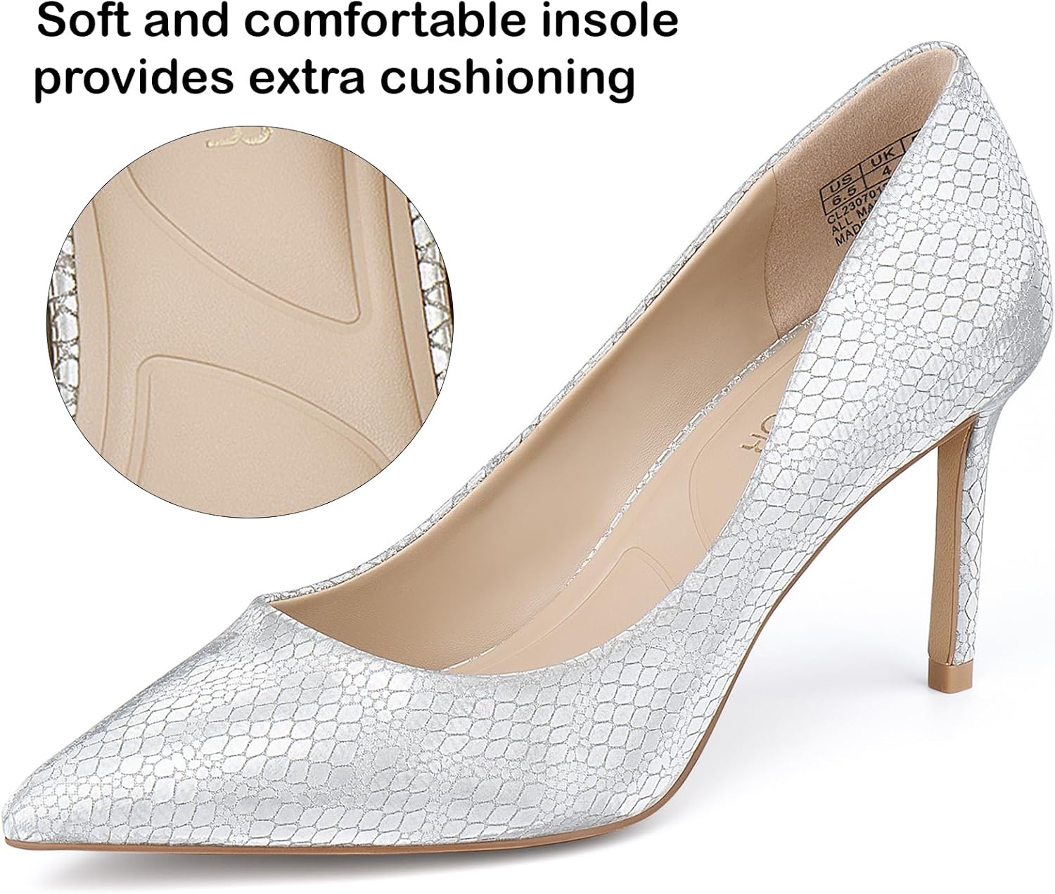 JENN ARDOR Women's Comfortable Stiletto Pumps 3 inch Elegant Gorgeous Closed Pointed Toe Slip On Solid High Heels for Ladies Wedding Dress Shoes - Image 5