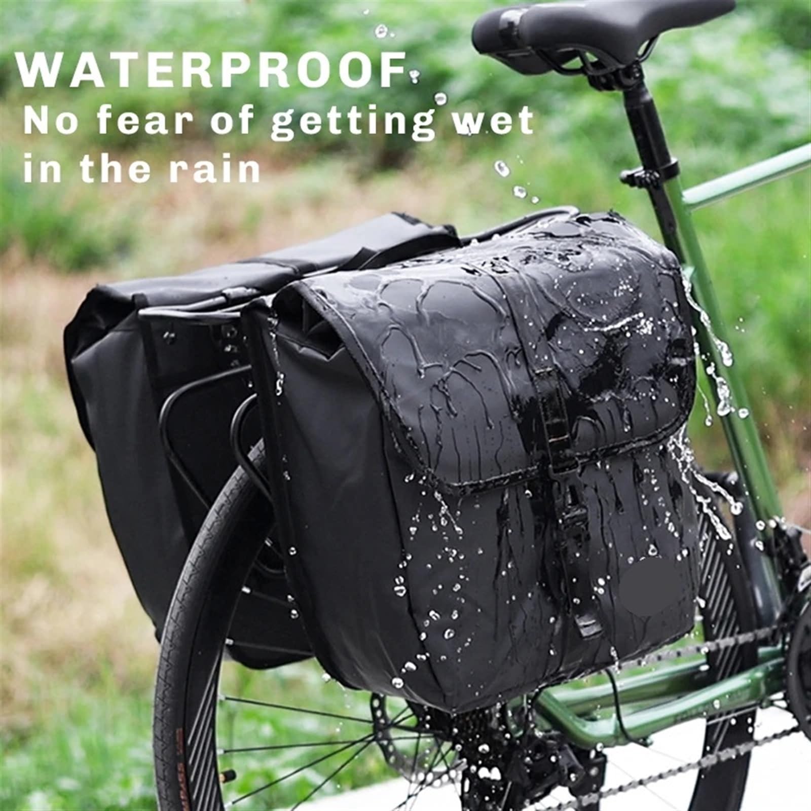 Satteltasche Fahrrad Wasserdichter Fahrradträger Gepäck Reisetasche Pannier Gepäckträger Fahrrad Große Kapazität Kofferraumtasche Radfahren Doppelseitige Fahrradtaschen(Black 1pcs)
